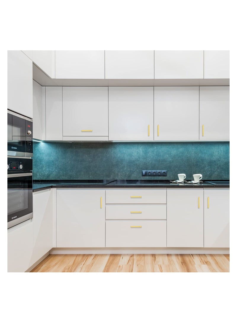 5 Pack Stylish Gold Square Cabinet Pulls 96mm Stainless Steel Drawer Handles for Kitchen Bathroom Upgrade Your Home Decor - Image 4