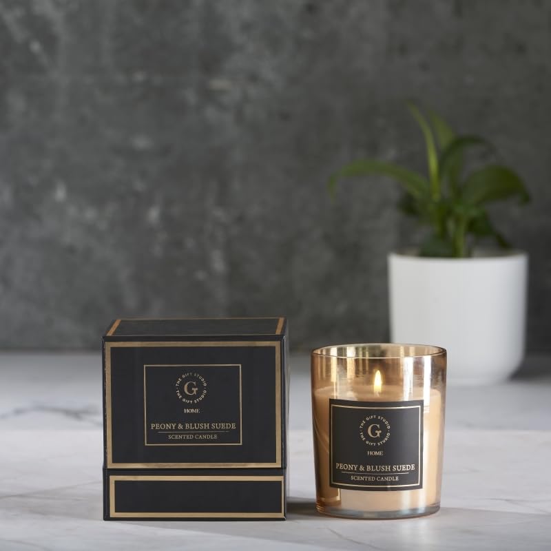THE GIFT STUDIO.COM Iridiscent Glass Candle Peony Blush Suede 200 gm The Gift Studio - Image 2