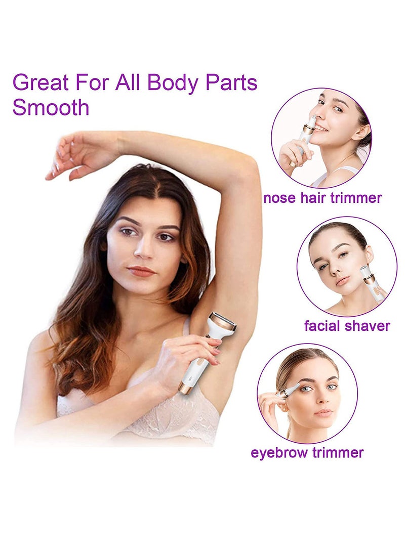 Sharpdo Electric Razor for Women, 4 in 1 Womens Shaver for Pubic Hair Wet & Dry Cordless Hair Remover for Eyebrow, Nose, Face, Legs, Underarms Portable Bikini Trimmer Rechargeable for Lady Hair Shaving - Image 3