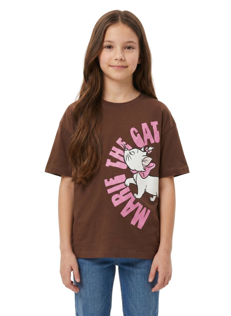 Disney Marie “The Cat” Oversized Drop Shoulder T-Shirt for Teen Girls - Image 1