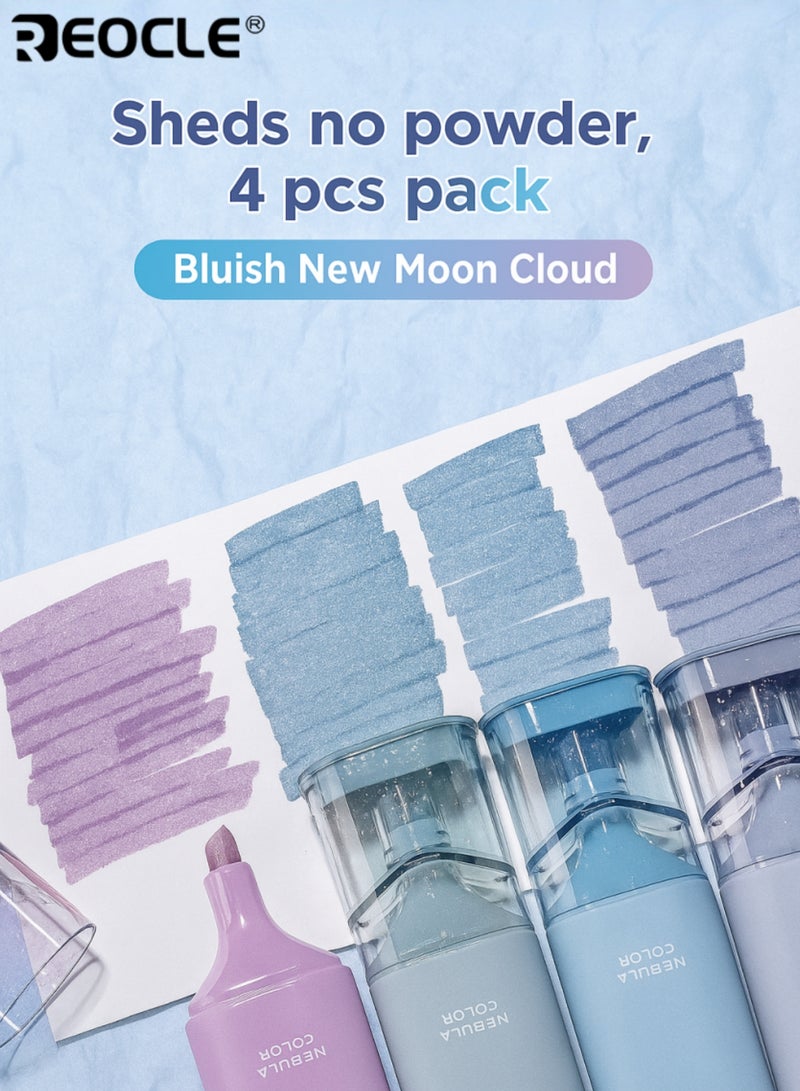 REOCLE 4PCS Glitter Highlightes with Quick Dry Formula and Smudge Proof Ink Vibrant Marking Pens with Sparkling Effect for Note Taking Journaling and Study Use - Image 1