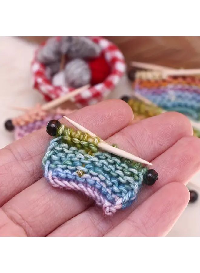 Handmade Crochet Style Dollhouse Miniature Sweater Colorful Stripes Floral Random Gradient Color 1 - Image 3