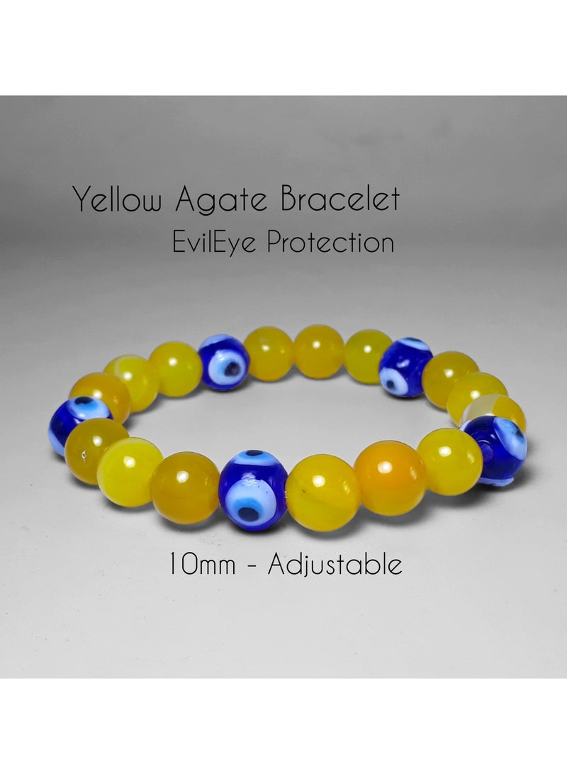 HADIGEMS Yellow Agate Gemstone Bracelet - 10mm - Image 1
