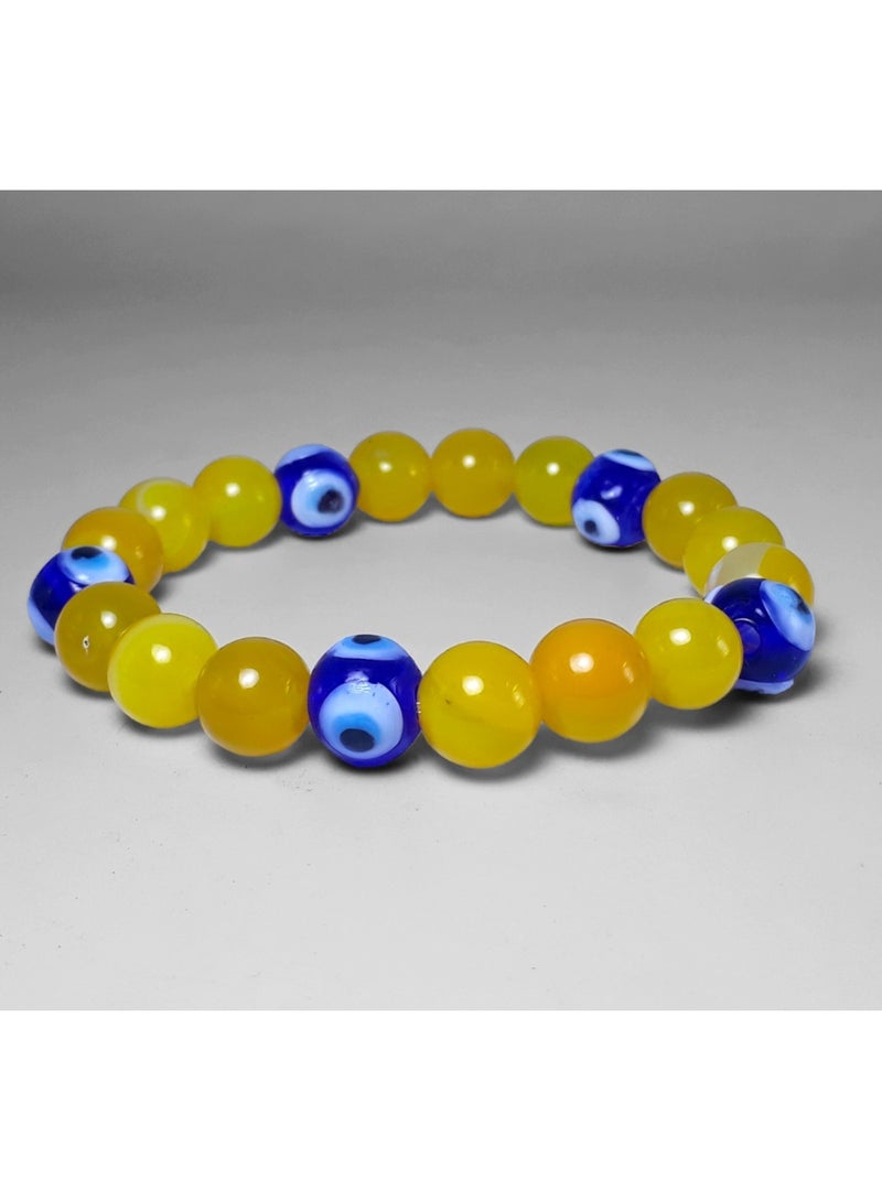 HADIGEMS Yellow Agate Gemstone Bracelet - 10mm - Image 2