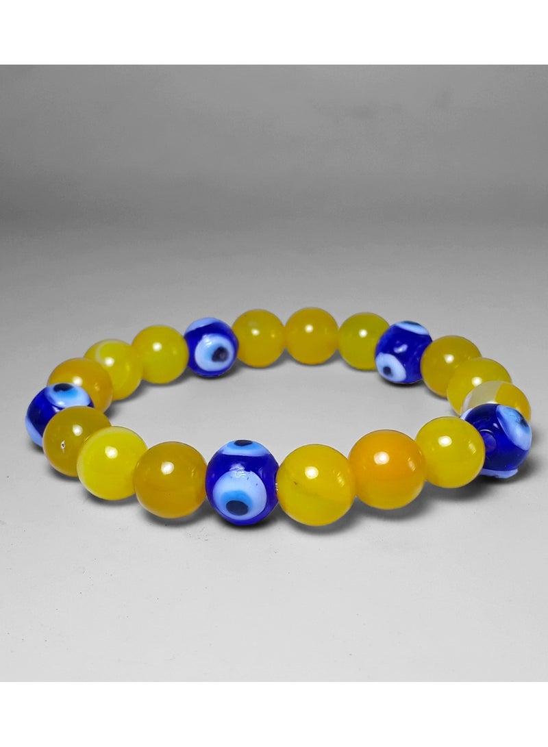 HADIGEMS Yellow Agate Gemstone Bracelet - 10mm - Image 3