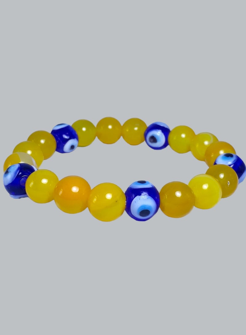 HADIGEMS Yellow Agate Gemstone Bracelet - 10mm - Image 4