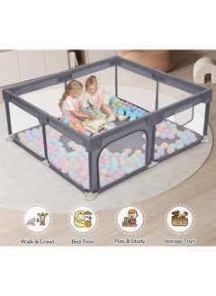 Eoptify Playpen for Babies and Toddlers - Large Indoor/Outdoor Safety Play Yard with Gate, 150 x 180 cm - Foldable Kids Play Area Activity Center with Colorful Balls  - Image 2