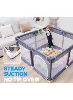 Eoptify Playpen for Babies and Toddlers - Large Indoor/Outdoor Safety Play Yard with Gate, 150 x 180 cm - Foldable Kids Play Area Activity Center with Colorful Balls  - Image 5