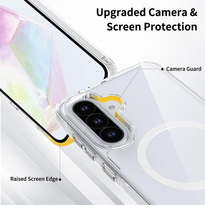Grabist Phone Case For Samsung Galaxy A56 5G / Samsung Galaxy A36 5G, Crystal Clear Case Compatible with MagSafe, Anti-Yellowing, Shockproof Protective Back Cover (Transparent) - Image 5