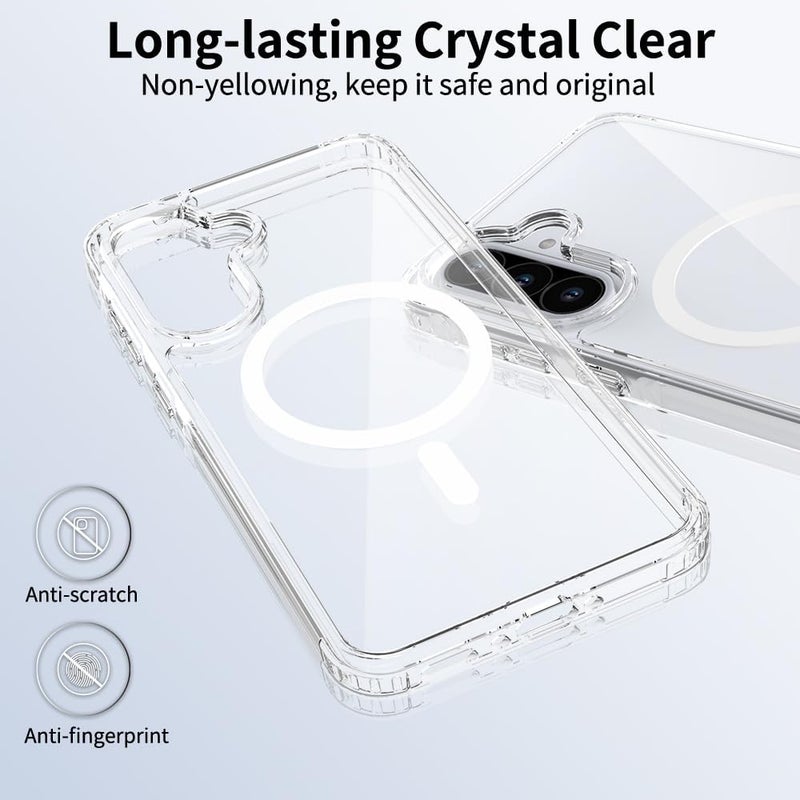 Grabist Phone Case For Samsung Galaxy A56 5G / Samsung Galaxy A36 5G, Crystal Clear Case Compatible with MagSafe, Anti-Yellowing, Shockproof Protective Back Cover (Transparent) - Image 2