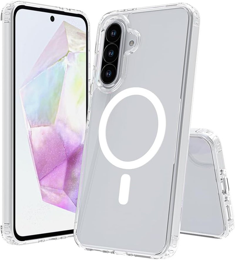 Grabist Phone Case For Samsung Galaxy A56 5G / Samsung Galaxy A36 5G, Crystal Clear Case Compatible with MagSafe, Anti-Yellowing, Shockproof Protective Back Cover (Transparent) - Image 1