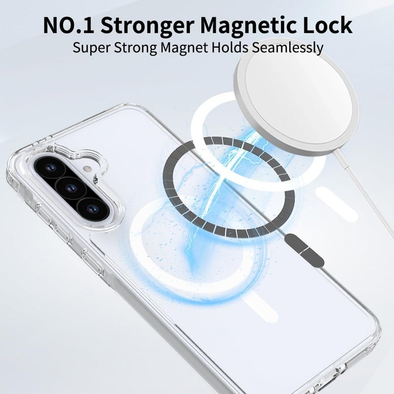 Grabist Phone Case For Samsung Galaxy A56 5G / Samsung Galaxy A36 5G, Crystal Clear Case Compatible with MagSafe, Anti-Yellowing, Shockproof Protective Back Cover (Transparent) - Image 3