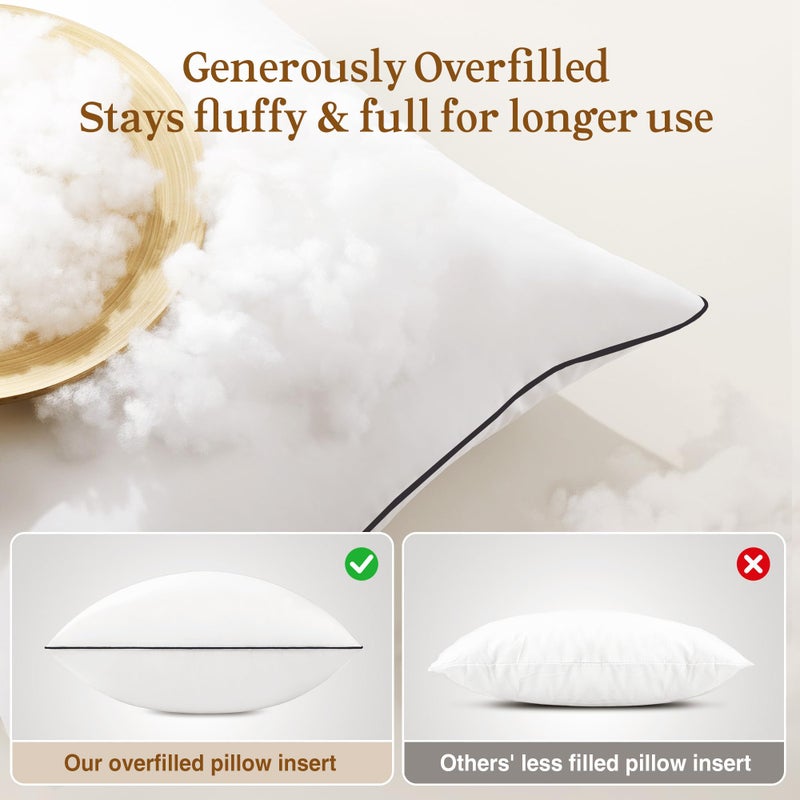 puredownÂ® 20x20 Pillow Inserts Set of 2, Fluffy Overfilled Down Alternative Decorative Pillows, Soft Plush Throw Pillows for Couch, Sofa, Bed and Home Decor - Image 2