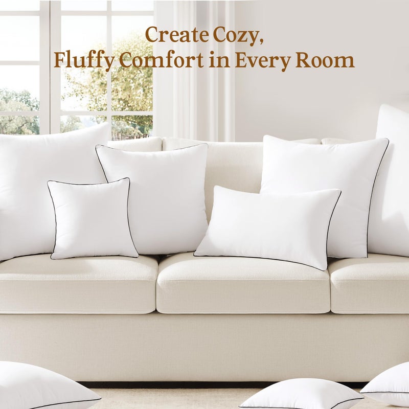 puredownÂ® 20x20 Pillow Inserts Set of 2, Fluffy Overfilled Down Alternative Decorative Pillows, Soft Plush Throw Pillows for Couch, Sofa, Bed and Home Decor - Image 5