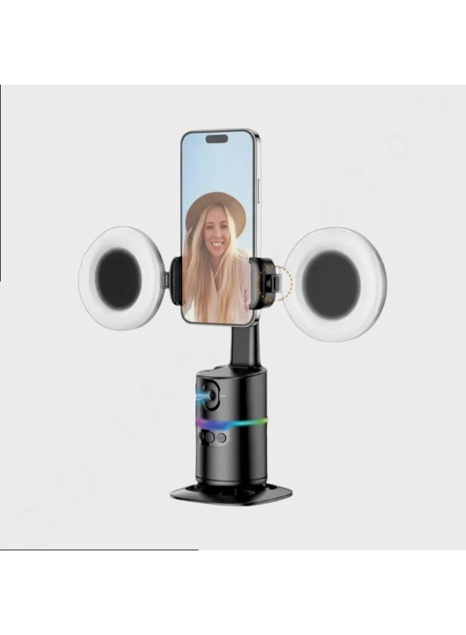 التخطيط ستاند تصوير مثبت هاتف دوار 360° ذكي بتتبع تلقائي Auto-A20 Pro مع خاصية التتبع التلقائيوضوء LED  - للتصوير الذكي إضاءة 7 ألوان، مناسب للبث المباشر وصناعة المحتوى - Image 2