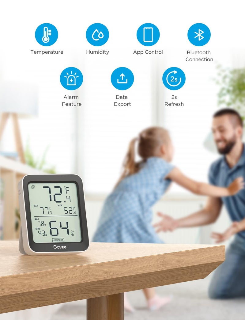 Govee Hygrometer Thermometer H5075, Bluetooth Indoor Room Temperature Monitor Thermometer with Remote App Control, Notification Alerts, 2 Years Data Storage Export(Only Supports 164ft Bluetooth Range) - Image 3