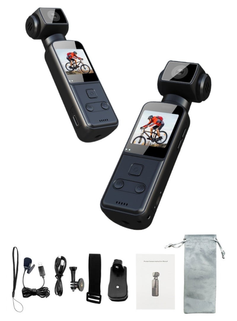 كاميرا رياضية بدقة 4K HD – كاميرا جيب مضادة للاهتزاز للمغامرات الخارجية، التسلق، وركوب الدراجات – كاميرا محمولة بمشبك – عدسة دوارة 270° – نقل فيديو عبر WiFi – بطارية تدوم طويلاً – خفيفة الوزن ومحمولة - Image 1