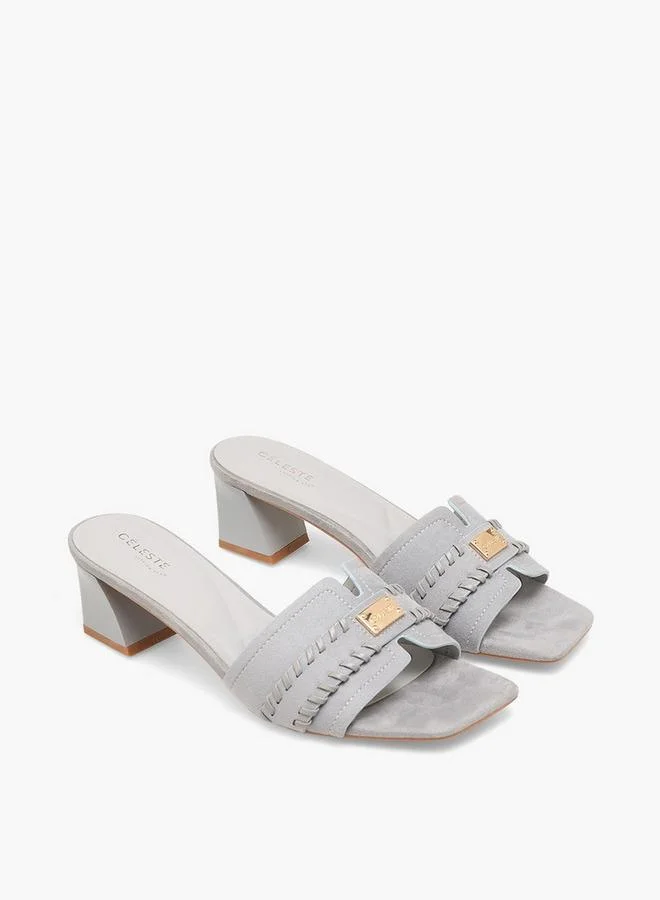 سيليست Women Metallic Accent Block Heel Sandals