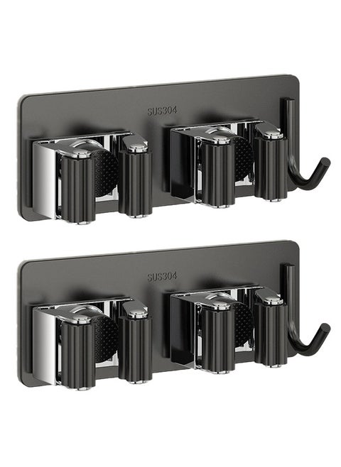2 self-adhesive SUS304 stainless steel hooks, clips.Suitable for hooks for brooms, mops, towels, cleaning utensils, and kitchen utensils.