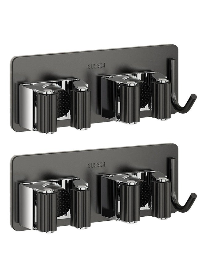 Generic - 2 self-adhesive SUS304 stainless steel hooks, clips.Suitable for hooks for brooms, mops, towels, cleaning utensils, and kitchen utensils. - Image 1