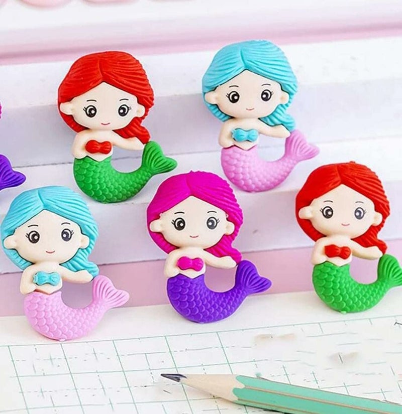 Tera13 TERA 13 Birthday Return Gifts for Kids Eraser for Kids (24 pcs) Mermaid Theme Eraser for Girls, Eraser Set for Kids,Pencil Eraser for Girls, Eraser for School Stationary Items for Girls - Image 5