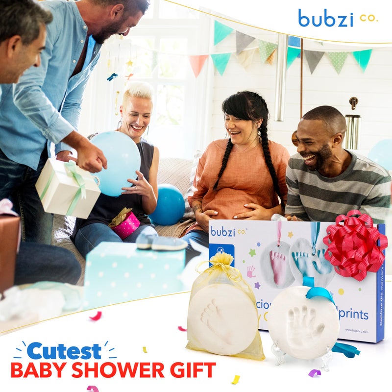 Bubzi Co زينة تذكار بيبي من بوبزي كو - مجموعة بصمة يد وقدمي البيبي - تذكار مولود جديد للهدايا الشخصية وديكور الحضانة، مجموعة بصمة يد للأطفال والبنات - Image 5
