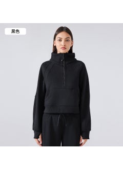 Fleece-Lined High Collar Sweatshirt Women black - pzsku/Z767865B9DC83353FDAB6Z/45/_/1730313362/fb7ef23c-3d34-443e-a1a2-e3513a58f8f0