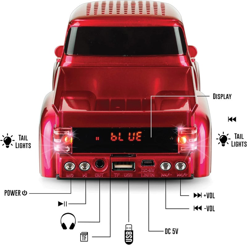 QFX Bluetooth 1956 Pickup Truck Replica Speaker with LED Party Lights - Image 4