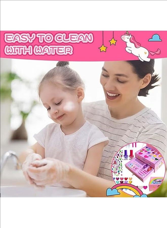 Children's Makeup Bag, Little Girl Makeup Toy Set, Children's Makeup Kit Toy, Safe And Non-Toxic To Wash Off With Soap And Water, Birthday Gift, Pink  - Image 4