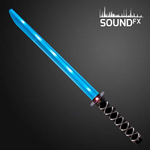FlashingBlinkyLights Deluxe Ninja LED Light up Toy Sword with Motion Activated Clanging Sounds (2-Pack) - Image 2