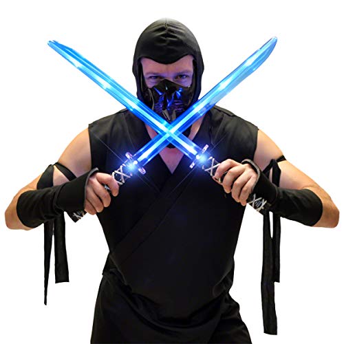 FlashingBlinkyLights Deluxe Ninja LED Light up Toy Sword with Motion Activated Clanging Sounds (2-Pack) - Image 5