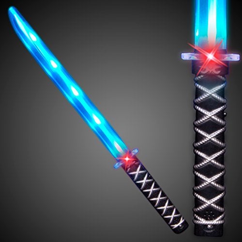 FlashingBlinkyLights Deluxe Ninja LED Light up Toy Sword with Motion Activated Clanging Sounds (2-Pack) - Image 3