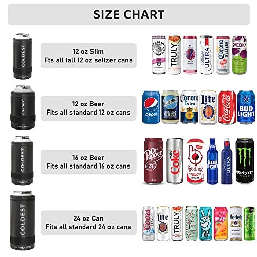 THE COLDEST WATER THE COLDEST Skinny Can Cooler - Vacuum Insulated Stainless Steel Slim Can Cozy - Sleeve for All 12oz Cans - Slim Can Holder for Beer, Soda, Hard Seltzer, Energy Drinks & more (Fusion Blue) - Image 4