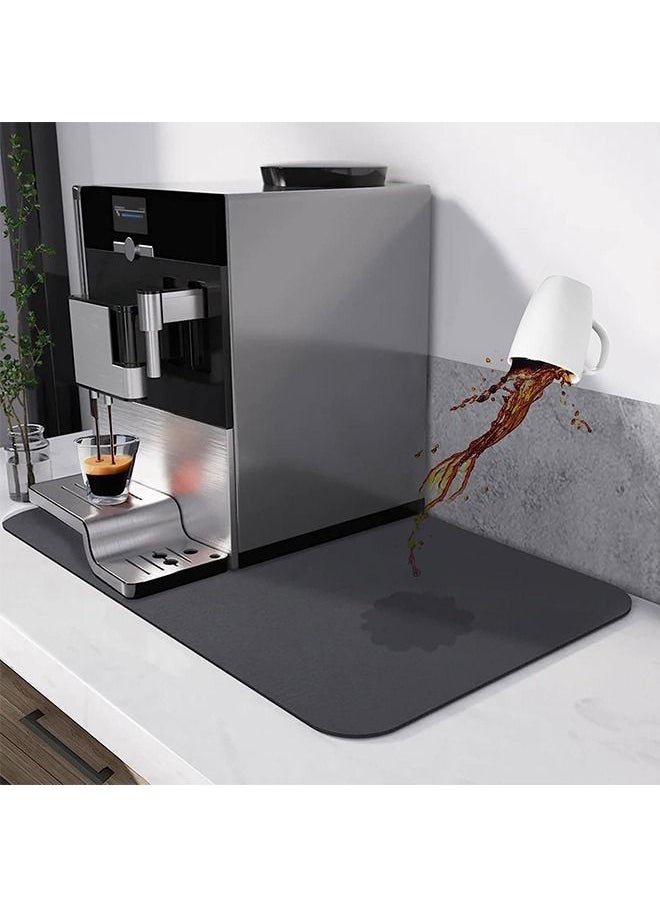 Arabest Coffee Bar Mat, For Spill-Proof,24x16inch Hide Stain Absorbent Mat, Non-slip Rubber Backed Coffee Machine Mat, Easy to Clean and Quick Drying  - Image 1