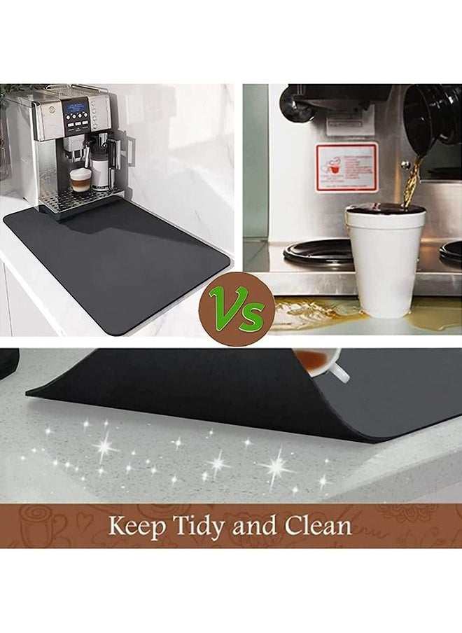 Arabest Coffee Bar Mat, For Spill-Proof,24x16inch Hide Stain Absorbent Mat, Non-slip Rubber Backed Coffee Machine Mat, Easy to Clean and Quick Drying  - Image 3