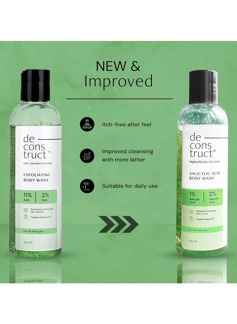 Deconstruct % Salicylic Acid Body Wash with 2% Glycolic Acid | Prevents Body Acne, Rough & Bumpy skin | Deeply cleanses skin | Shower gel for Women & Men- 200ml  - Image 2