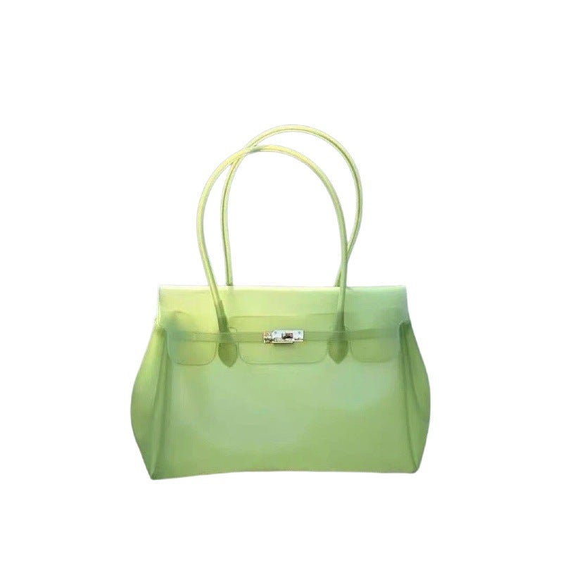 Korean TPU Jelly Shoulder Bag, Women's Large Capacity Waterproof Tote - Image 5