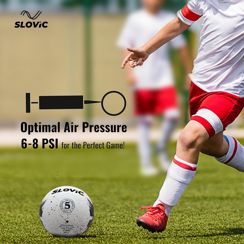 SLOVIC Rubber Professional Football [Size-5] | Hard Ground Foot-Ball | Ideal for Grass Ground & Artificial Turf | Training Foot Ball | Soccer Ball | Footballs for Men & Women, White - Image 5