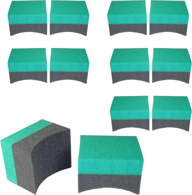 HI-TECH Tire Dressing Applicator Double Wide Curved Foam Sponge (12 Pack) - Image 1