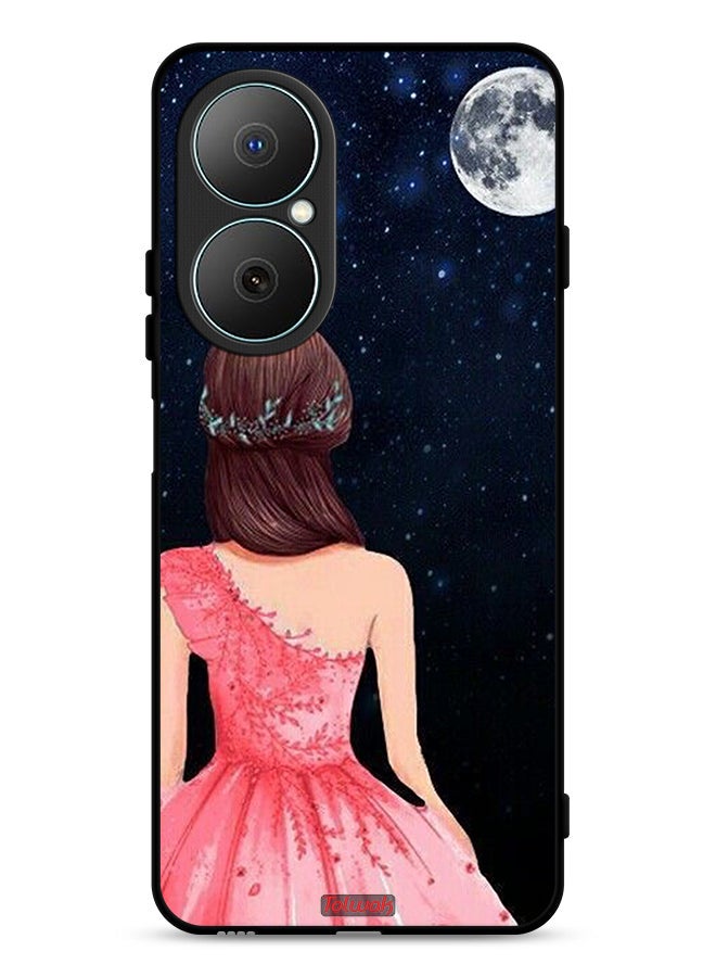 Tolwak Huawei Nova Y73 Protective Case Cover Girl And Moon Art