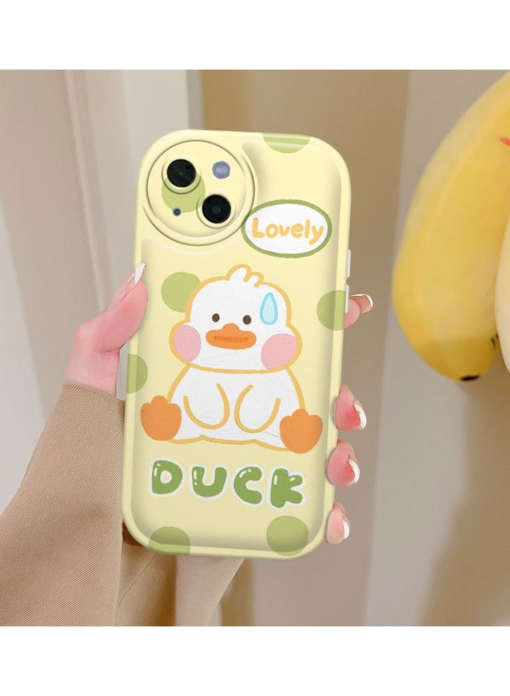 Loquat جراب هاتف آبل بغطاء ناعم على شكل بطة صفراء كرتونية مع وسادة هوائية - Image 1