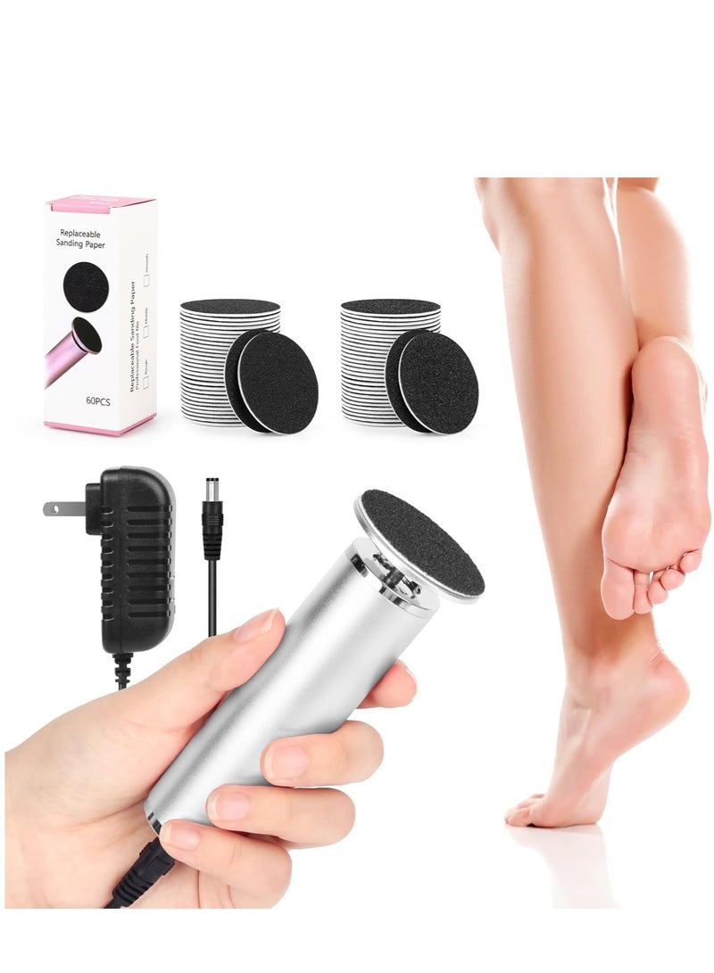 Electric Foot File Remover Callus: Profesional Pedicure Tool for Callus Remover - Adjustable Speed Feet File Grinder for Skin and Calluses with 60 Pcs Replacement Sandpaper Disk for Home Spa Salon - Image 2