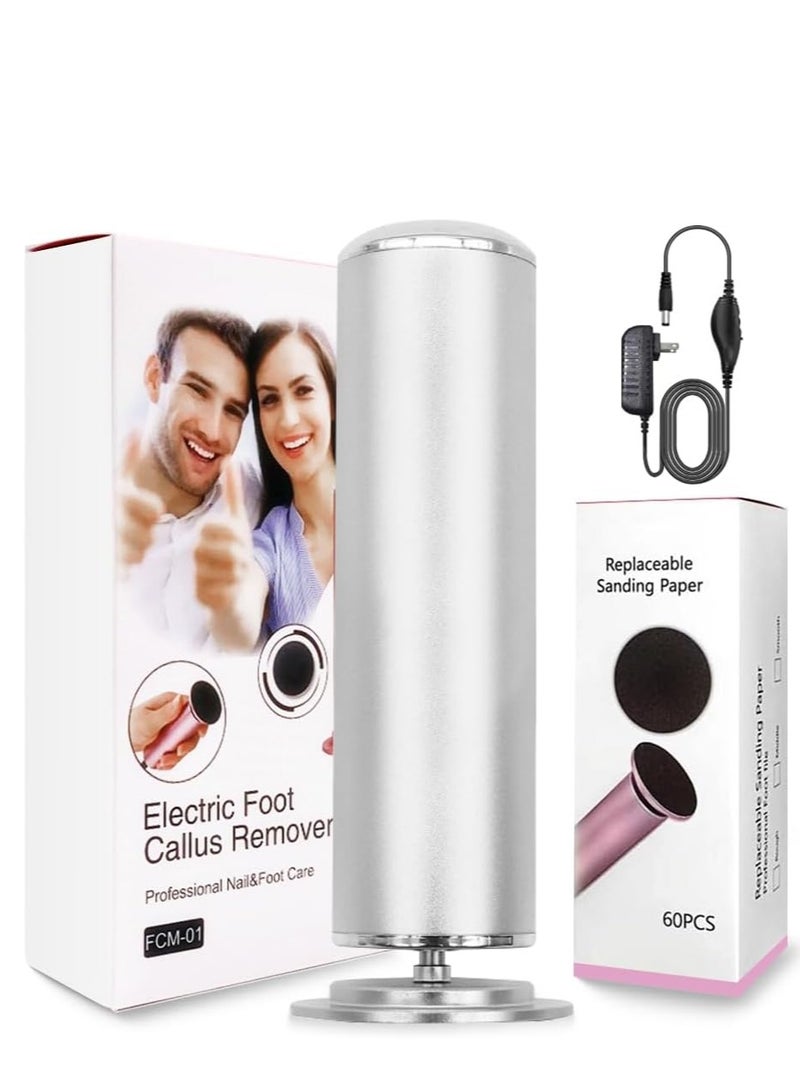 Electric Foot File Remover Callus: Profesional Pedicure Tool for Callus Remover - Adjustable Speed Feet File Grinder for Skin and Calluses with 60 Pcs Replacement Sandpaper Disk for Home Spa Salon - Image 1