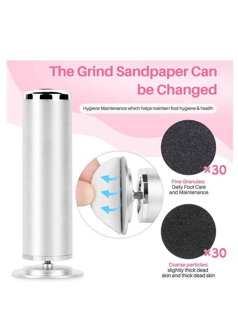 Electric Foot File Remover Callus: Profesional Pedicure Tool for Callus Remover - Adjustable Speed Feet File Grinder for Skin and Calluses with 60 Pcs Replacement Sandpaper Disk for Home Spa Salon - Image 5