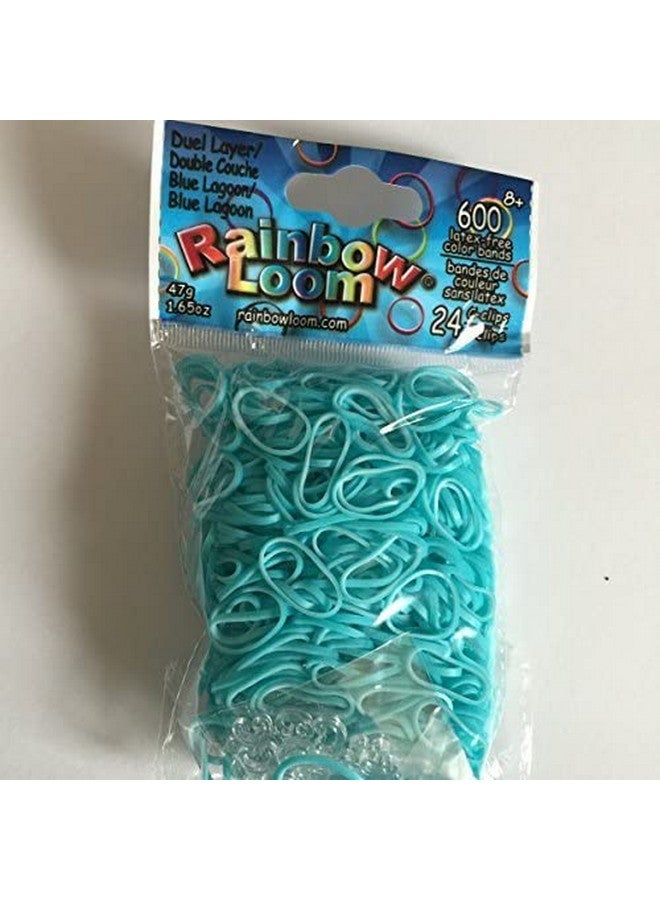 Rainbow Loom Blue Lagoon Dual Layer Rubber Bands Refill600 Bands & 24 Cclips From (B0182) - Image 3