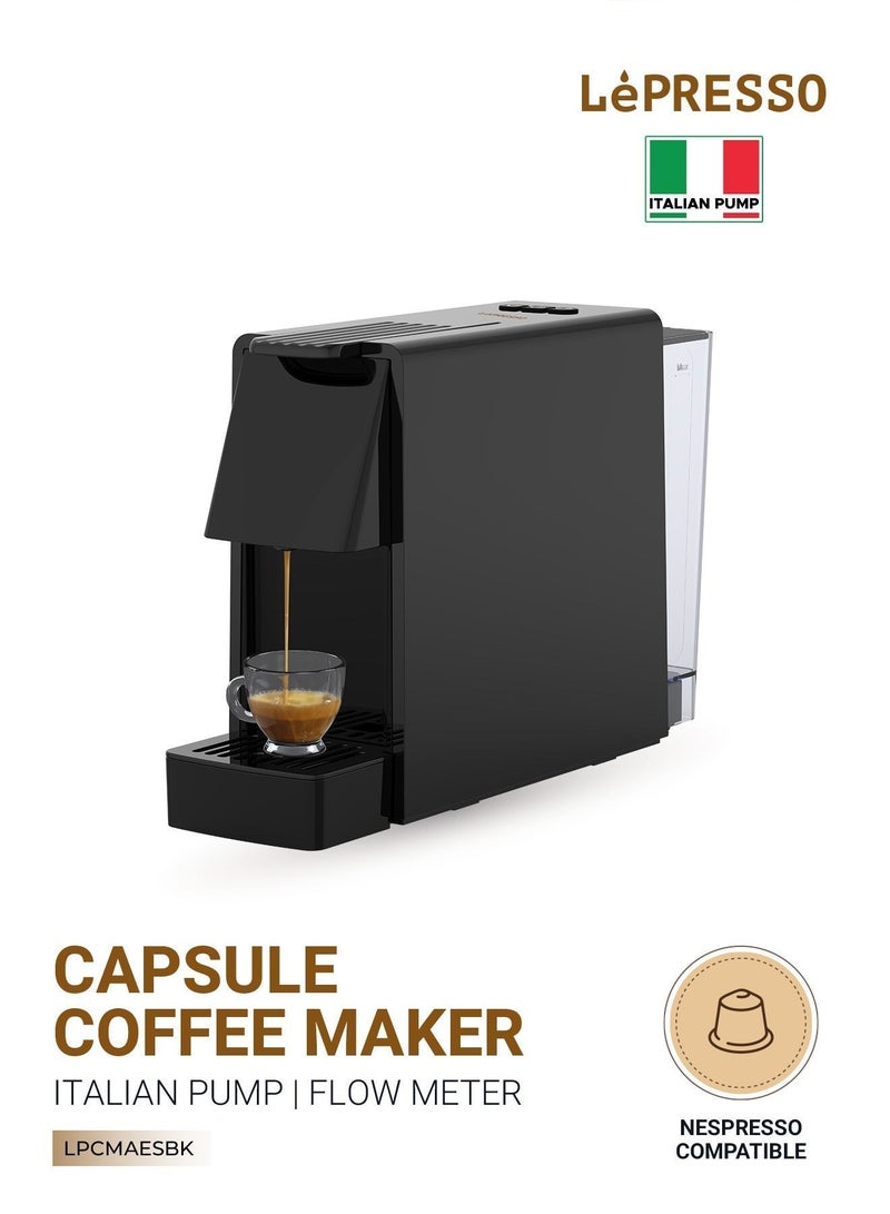 ليبرسو صانع القهوة كبسولات 1450 وات، آلة قهوة إسبريسو، كبسولات نسبرسو، نظام إخراج تلقائي ووضع تنظيف ذاتي، سعة خزان ماء 600 مل - أسود - Image 1