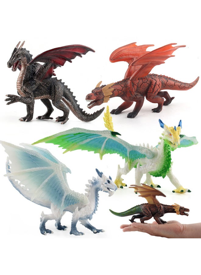 Simulation Warcraft Magic Dragon Model Toy Fire Rock Dragon Stone Dragon Dragon Dragon Dinosaur Animal Jaw Movable Model Ornaments Play-Color:ZQ1301 Hellhound 167.7G - Image 2