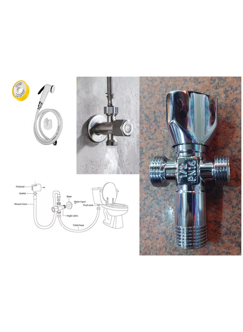 2-way 1-handle angle valve with external bidet for bathroom model 2 - Image 2