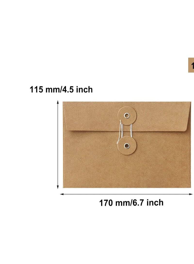 general 30PCS Kraft Envelope with Button and String Closure - Vintage Pocket for Mail, Postcards, Bills, Invitations - Brown, 6.7x4.5 inches - Image 5