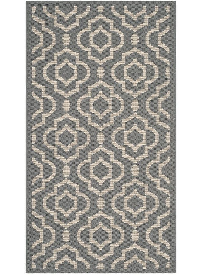 Safavieh Courtyard Collection 2'7" X 5' Anthracite Beige Cy6926 Indoor Outside Waterproof Easy Cleansingpatio Backyard Mudroom Accent Mat  - Image 2